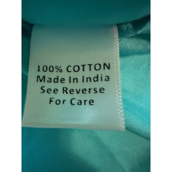 Chances R Blue Embroidered‎ 3/4 Sleeve Cotton Tunic Blouse Resort Wear Women's - Picture 9 of 15